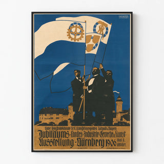 Vintage poster of the industrial and artistic exhibition in Nuremberg 1906