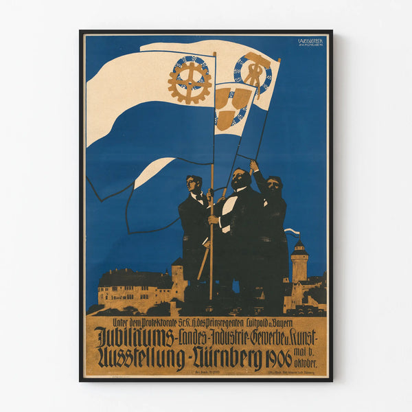 Vintage poster of the industrial and artistic exhibition in Nuremberg 1906