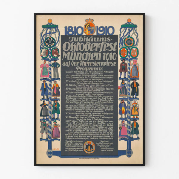 Vintage Wall Decoration Oktoberfest Munich 1910 Jubilee Poster