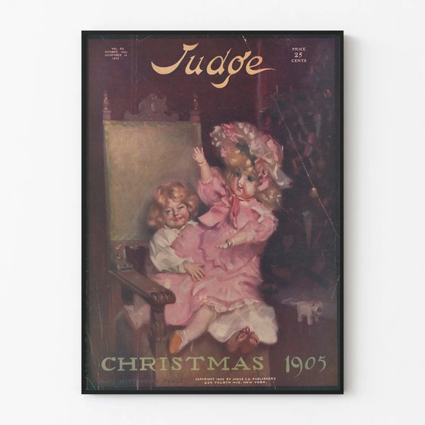 Vintage Christmas Poster 1905 for Wall Decoration