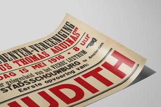 Vintage poster of the theatrical performance Judith 1916 — artwork view