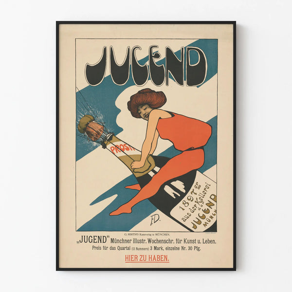 Vintage Jugend Munich poster for artistic wall decoration