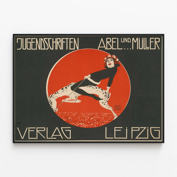 Vintage Poster JugendSchriften Abel and Müller Publishing Leipzig — framed artwork on a wall