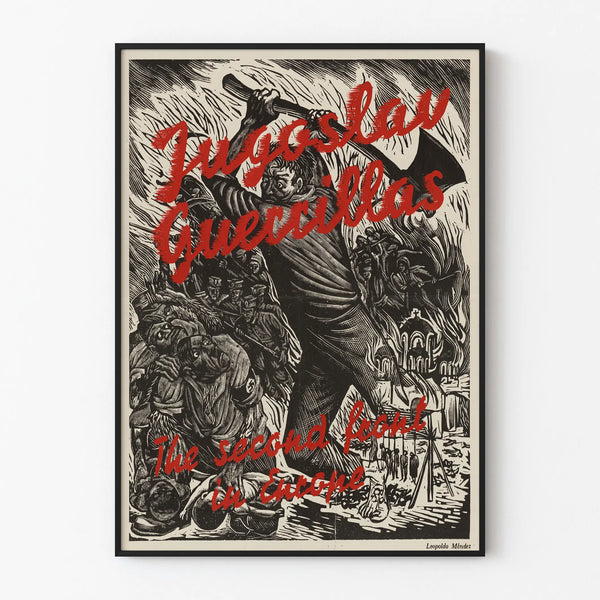Vintage Poster Yugoslav Guerrillas - The Second Front in Europe