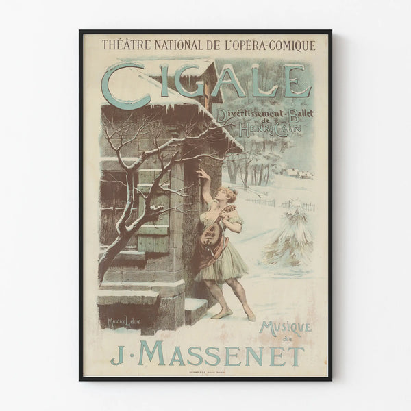 Vintage poster of Cigale by J. Massenet for wall decoration