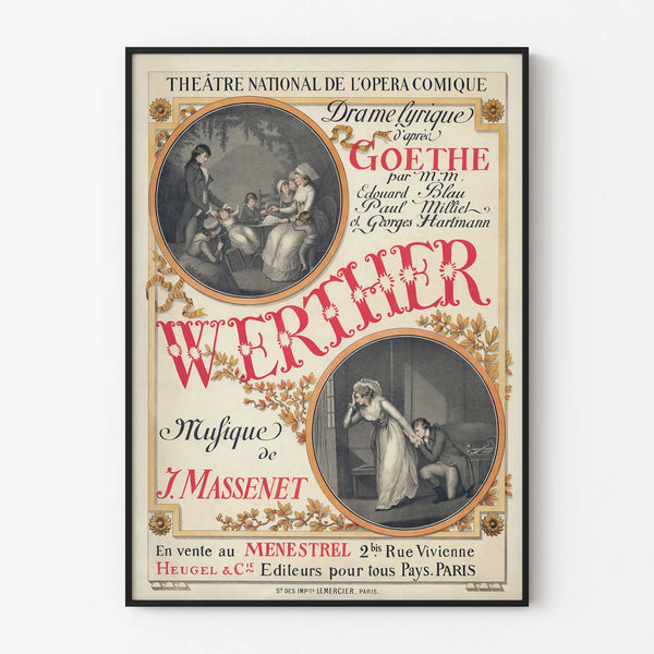 Werther Poster from Jules Massenet's Opera for Wall Decoration