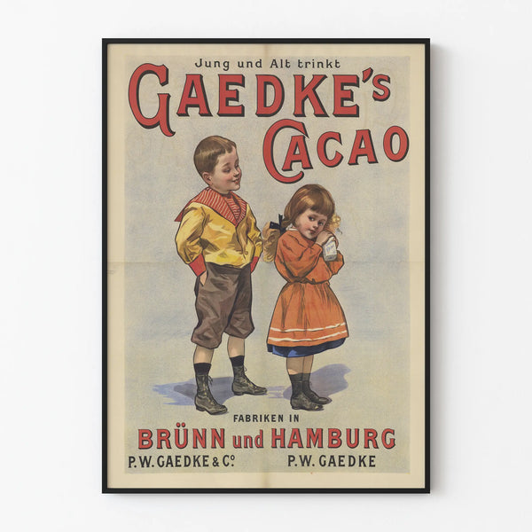 Vintage poster Gaedke's Cacao - Retro wall decoration for children and cacao