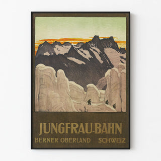 Vintage poster of Jungfrau Railway, Bernese Oberland, Switzerland