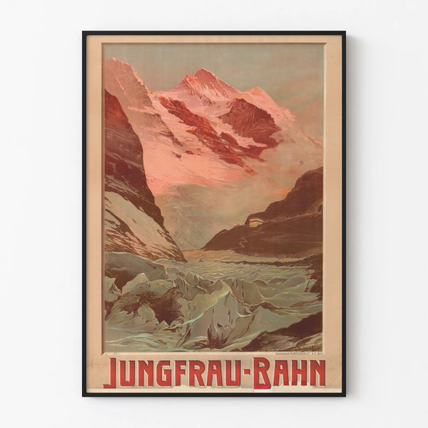 Vintage poster of Jungfrau Railway Swiss mountain