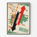 Vintage Poster of the Electrified Line of the Swiss Jura - Railway Map