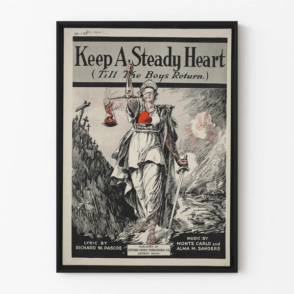 Vintage poster Keep A Steady Heart for wall decoration