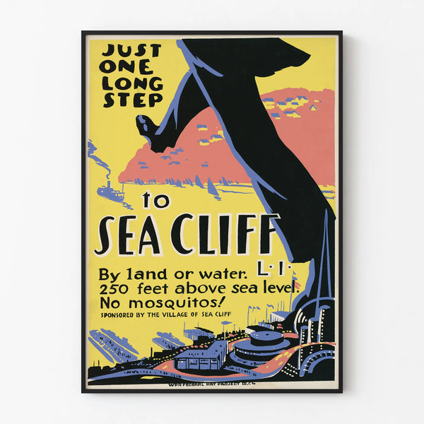 Vintage Poster Just One Long Step to Sea Cliff