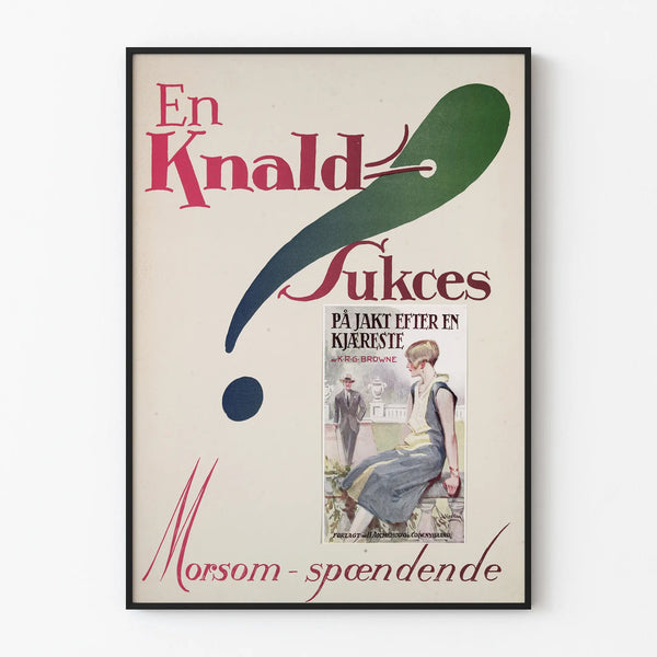Vintage wall decoration poster En Knald Sukces with retro design