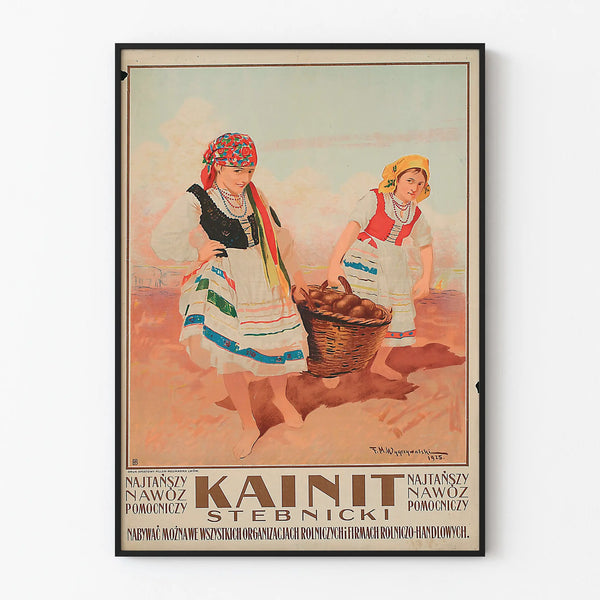 Vintage poster Kainit Stebnicki decorative for interior
