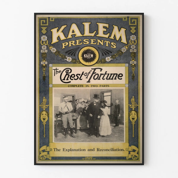 Vintage poster Kalem The Chest of Fortune - Retro wall decoration