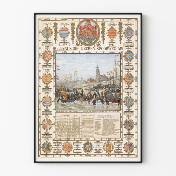 Historical Poster Arrival of the Prince of Orange at Scheveningen 1813-1913