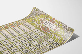 April 1900 Art Nouveau Style Calendar Poster