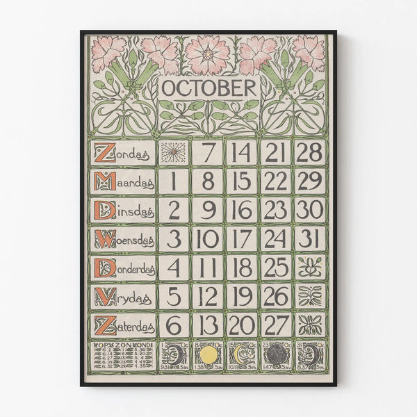 Decorative Poster October 1900 Style Art Nouveau