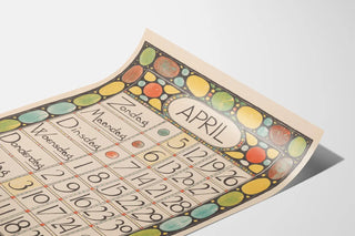 Vintage Poster April 1896 Calendar Art Nouveau Style
