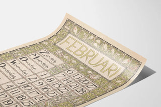 February 1898 Art Nouveau Style Calendar Poster