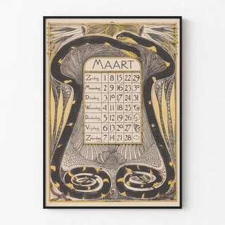 Artistic Calendar Poster for March 1896