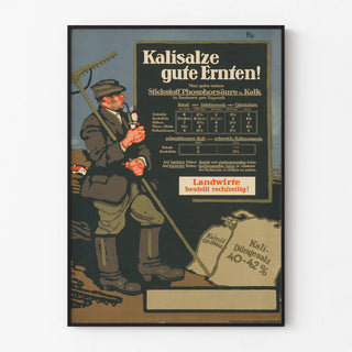 Vintage poster of agriculture, fertilizer, potash, lime