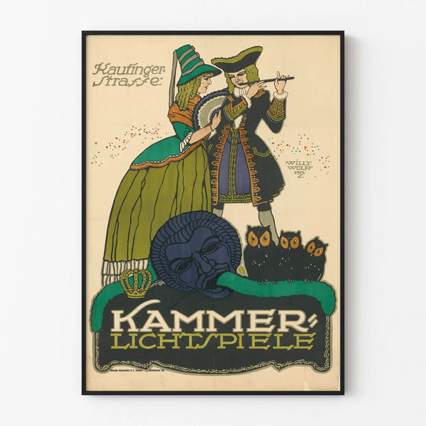 Vintage Poster Kammer Lichtspiele - Artistic Wall Decoration