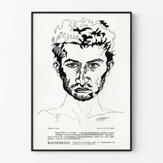 Vintage poster KANEURON - Black and white medical illustration