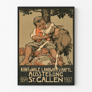 Vintage poster for the St. Gallen cantonal agricultural exhibition 1907