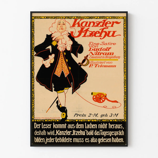 Vintage Satirical Poster Kanzler Itzehu by Ludolf Nitram