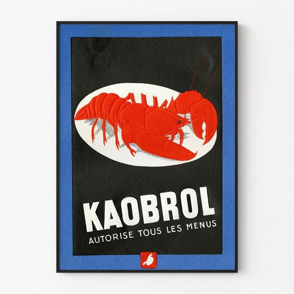 Vintage Kaobrol Poster - Wall Decoration with Red Lobster