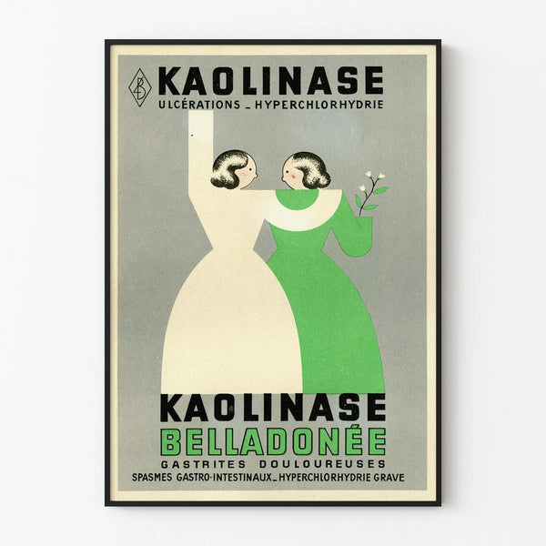Vintage advertising poster for Kaolinase Belladonna for wall decoration