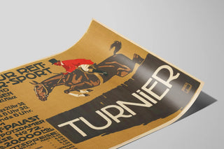 Vintage poster of an equestrian tournament and horse racing sport — artwork view
