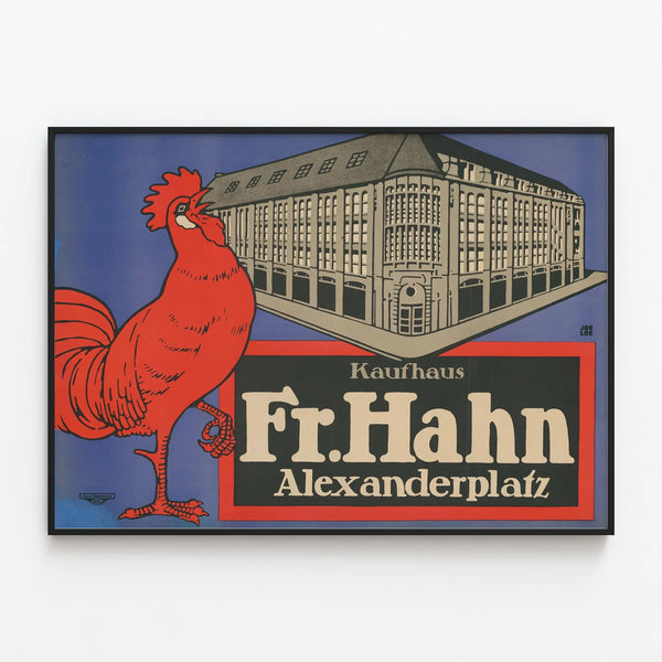 Kaufhaus Fr. Hahn Alexanderplatz Poster - Vintage Wall Decoration — framed artwork on a wall