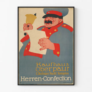 Vintage poster for Kaufhaus Oberpaur men's ready-to-wear