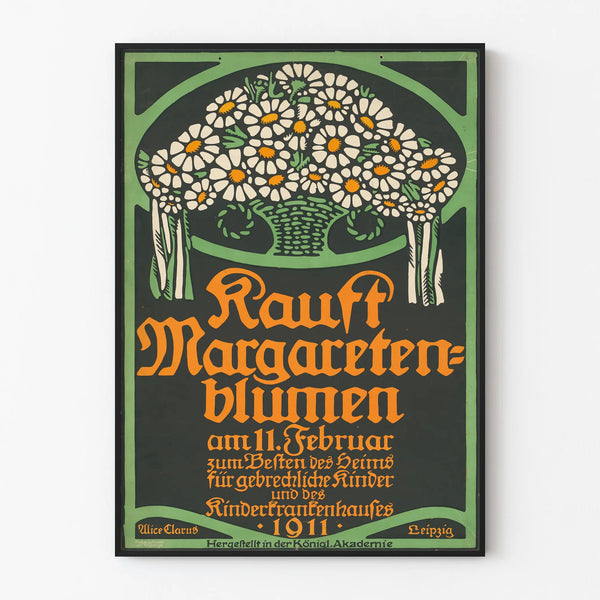 Vintage poster of daisies for sick children - Original wall decoration