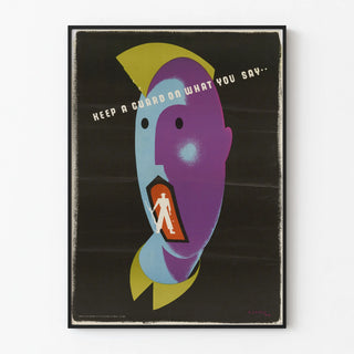 Original Vintage Wall Poster Keep a Guard On What You Say
