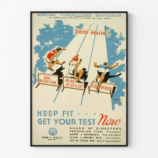 Vintage Poster Public Health Tuberculosis - Keep Fit Get Your Test Now