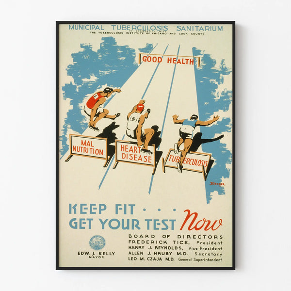 Vintage Poster Public Health Tuberculosis - Keep Fit Get Your Test Now