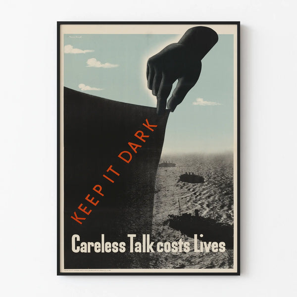 Vintage Poster « Keep It Dark » for Marine Wall Decoration