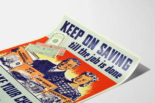 Vintage motivational poster about savings and future choices