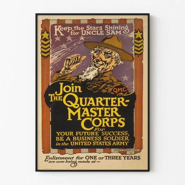 Vintage Military Poster Quartermaster Corps Wall Decoration