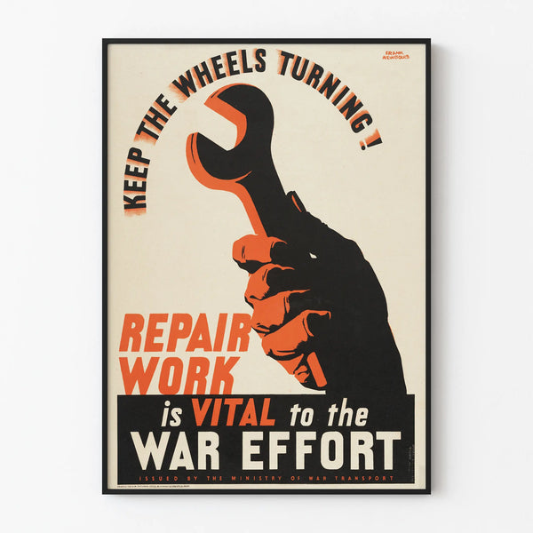 Vintage poster wall decoration Keep the Wheels Turning