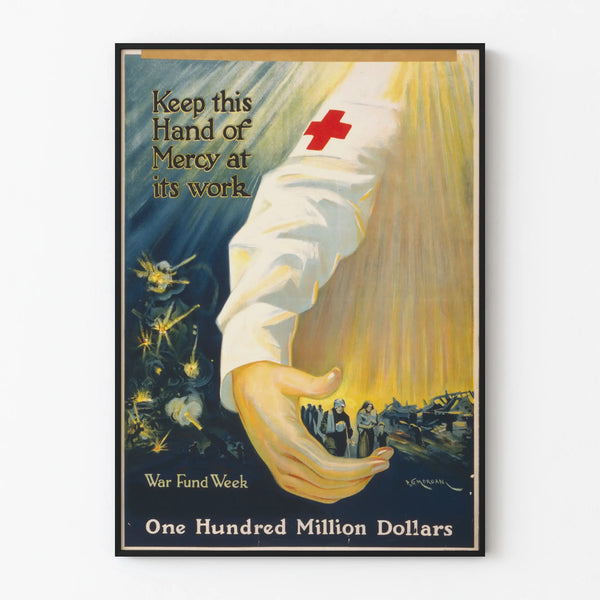 Vintage poster for Red Cross fundraising - War and relief