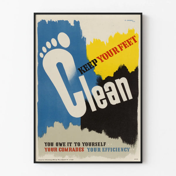 Vintage Poster Keep Your Feet Clean - Retro Wall Decoration