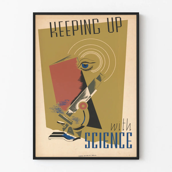Vintage Poster Wall Decoration Science and Microscope