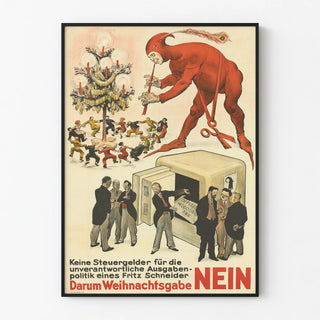 Vintage Political Poster - Protest Against Irresponsible Budget Management