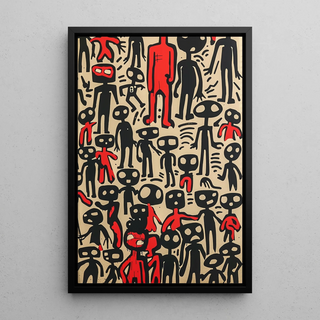 Pop Art Painting - Abstract Figures | Art print Wall Decoration Painting poster copy