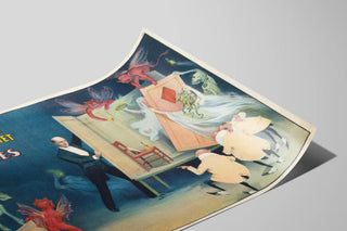 Vintage poster of Kellar and his Mysteries of the Enigmatic Cabinet — artwork view