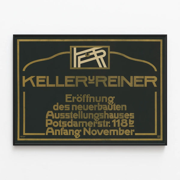 Vintage Keller und Reiner Poster - Exhibition Opening Potsdamerstrasse — framed artwork on a wall